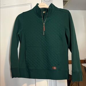 L.L. Bean Quilted Half‑Zip Pullover - Forest Green